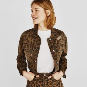 bershka cropped denim jacket